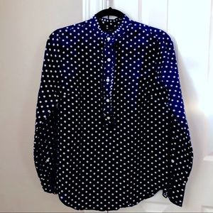 J. Crew polka dot popover blouse EUC